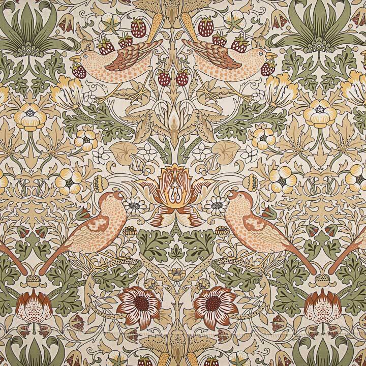 Loneta Efecto Lino Jardín de Pájaros Beige - Ribes y Casals