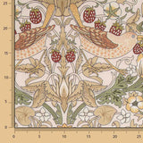 Loneta Efecto Lino Jardín de Pájaros Beige - Ribes y Casals