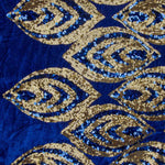 Punto de Terciopelo Azul con Lentejuelas Doradas - Ribes y Casals