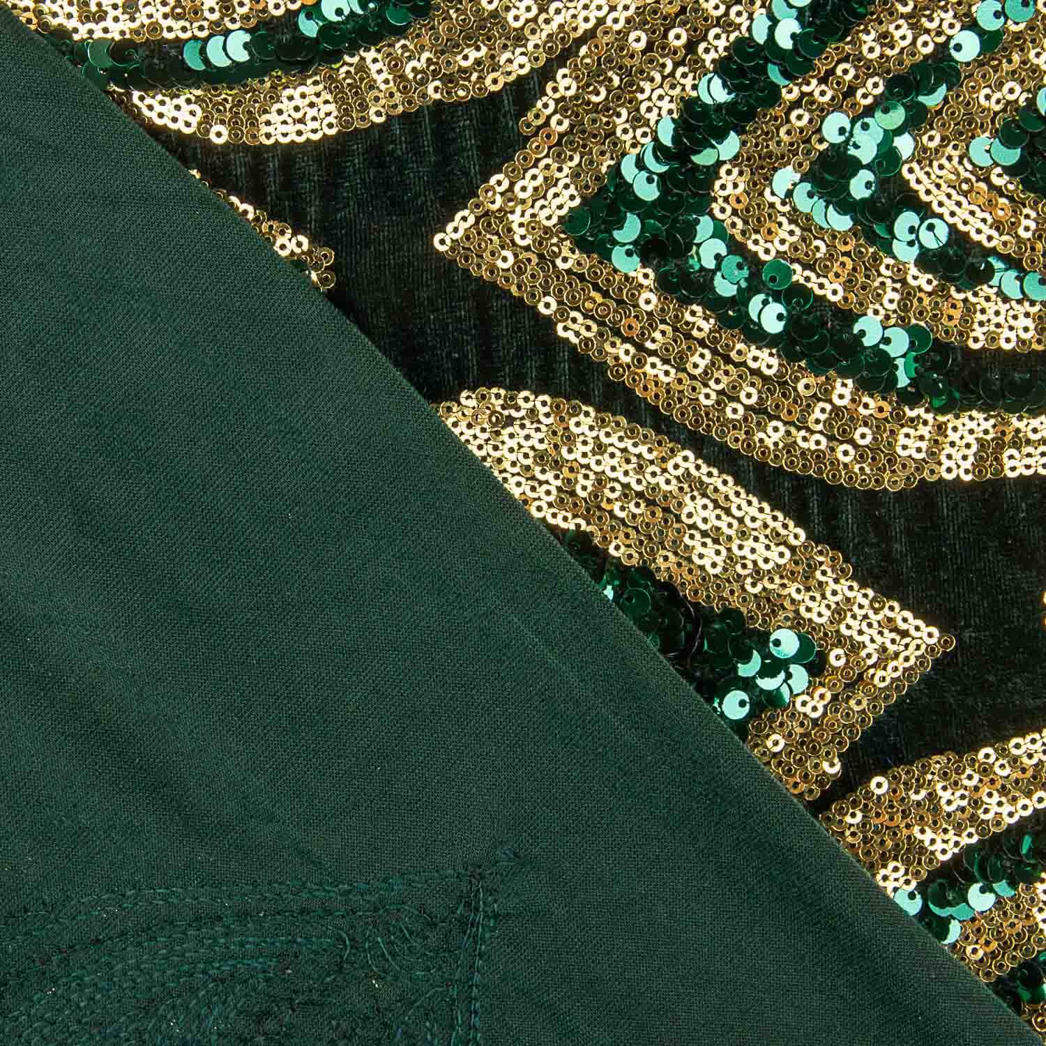 Punto de Terciopelo Verde con Lentejuelas Doradas - Ribes y Casals