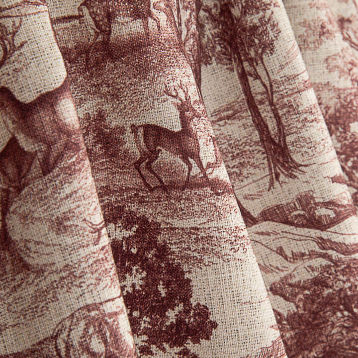 Loneta Efecto Lino Bosque de Ciervos Granate - Ribes y Casals