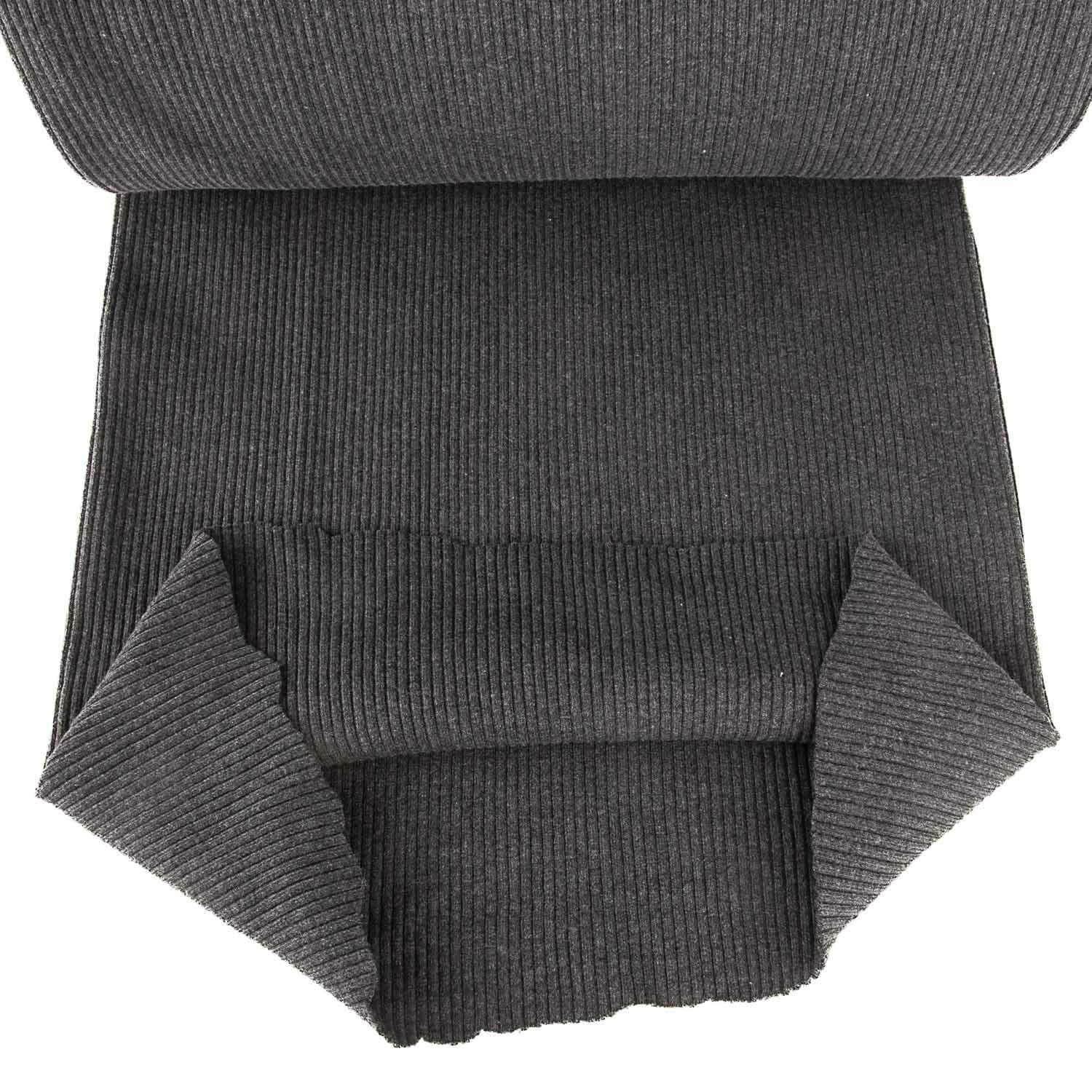 Tubular Canalé Rib 3x3 Gris Melange Oscuro - Ribes y Casals