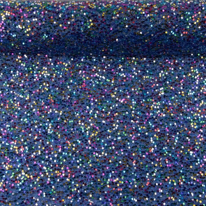Tul Fantasía Azul con Lentejuelas Multicolor - Ribes y Casals
