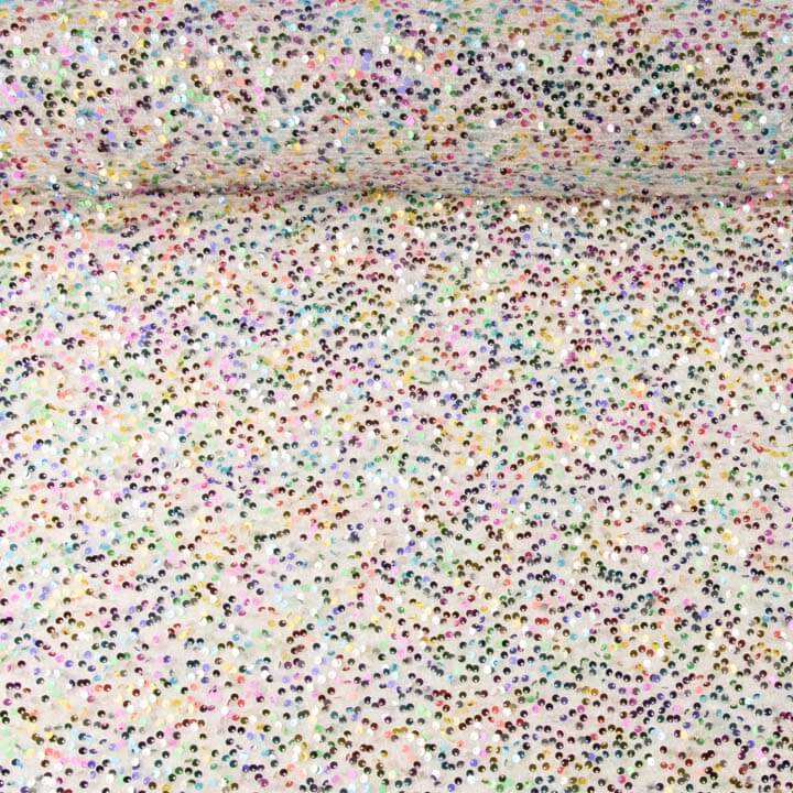 Tul Fantasía Blanco con Lentejuelas Multicolor - Ribes y Casals