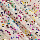 Tul Fantasía Blanco con Lentejuelas Multicolor - Ribes y Casals