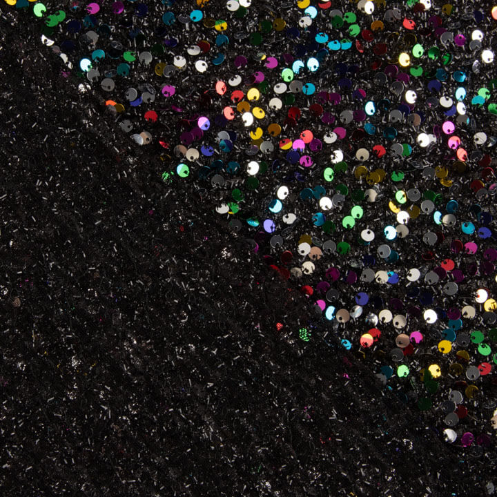 Tul Fantasía Negro con Lentejuelas Multicolor - Ribes y Casals