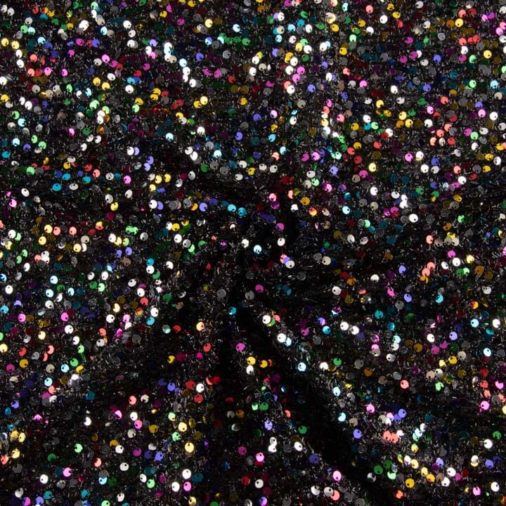 Tul Fantasía Negro con Lentejuelas Multicolor - Ribes y Casals