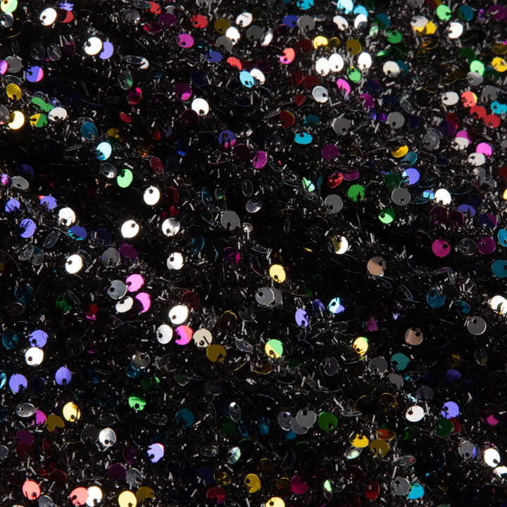 Tul Fantasía Negro con Lentejuelas Multicolor - Ribes y Casals