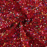 Tul Fantasía Rojo con Lentejuelas Multicolor - Ribes y Casals