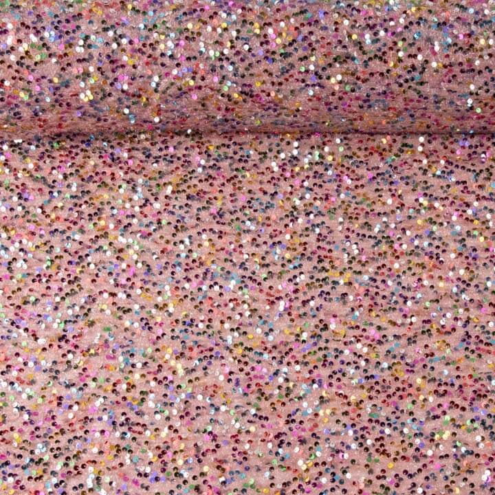 Tul Fantasía Rosa con Lentejuelas Multicolor - Ribes y Casals