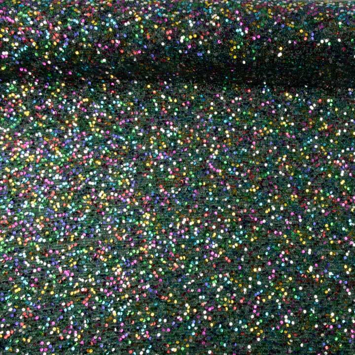 Tul Fantasía Verde con Lentejuelas Multicolor - Ribes y Casals