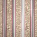 Loneta Efecto Lino Jardín Versalles Rayas Beige y Granate - Ribes y Casals