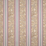 Loneta Efecto Lino Jardín Versalles Rayas Beige y Granate - Ribes y Casals