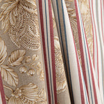 Loneta Efecto Lino Jardín Versalles Rayas Beige y Granate - Ribes y Casals