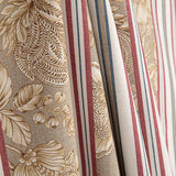 Loneta Efecto Lino Jardín Versalles Rayas Beige y Granate - Ribes y Casals