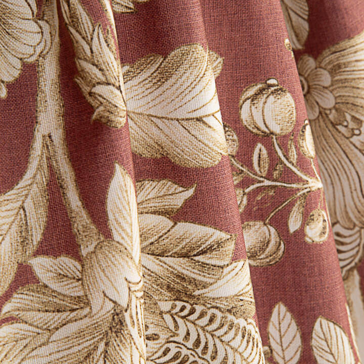 Loneta Efecto Lino Jardín Imperial Terracota - Ribes y Casals