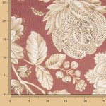 Loneta Efecto Lino Jardín Imperial Terracota - Ribes y Casals