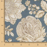 Loneta Efecto Lino Jardín Imperial Azul - Ribes y Casals