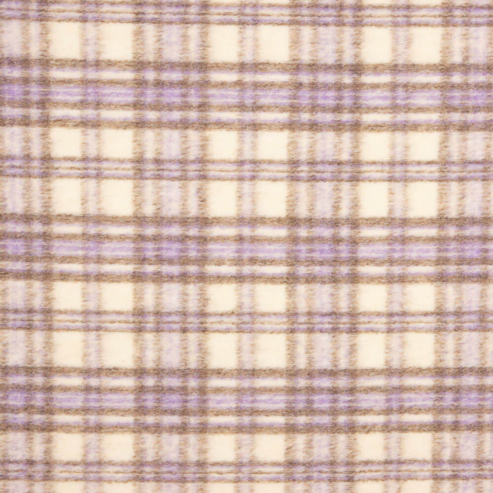 Abrigo Pelo Cuadros Beige - Ribes y Casals