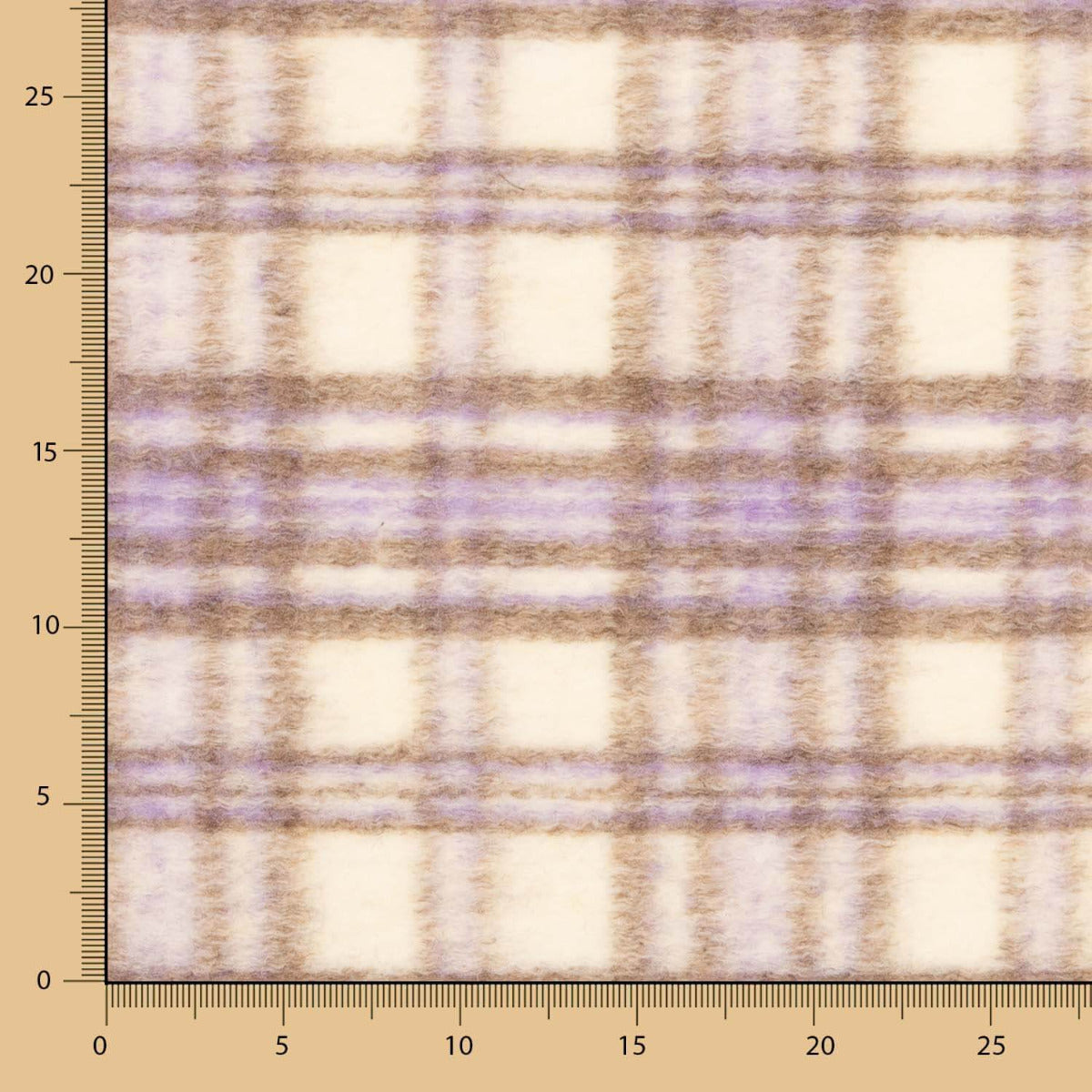 Abrigo Pelo Cuadros Beige - Ribes y Casals