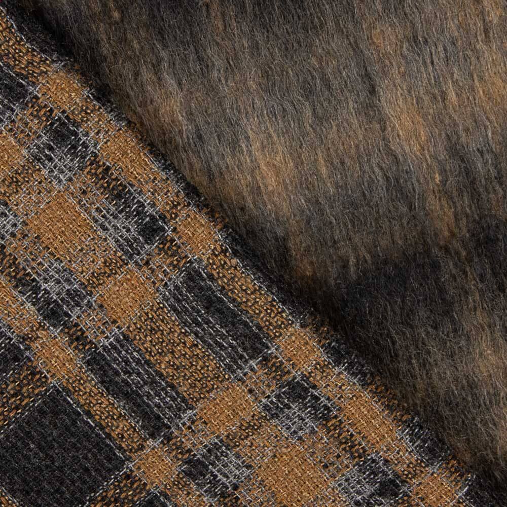 Pelo Abrigo Checks Marrón - Ribes y Casals