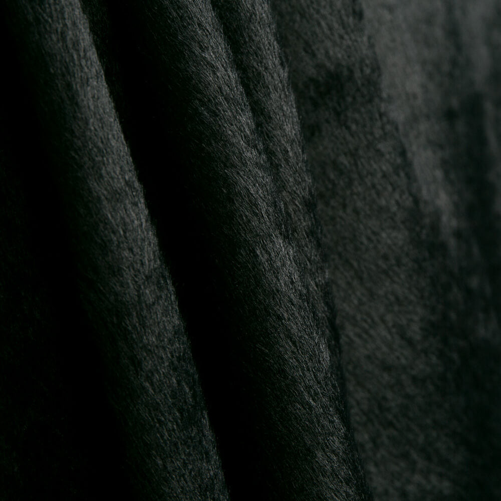 Retal Tela Abrigo Fino Pelo Sorona Negro 140x145 cm - Ribes y Casals
