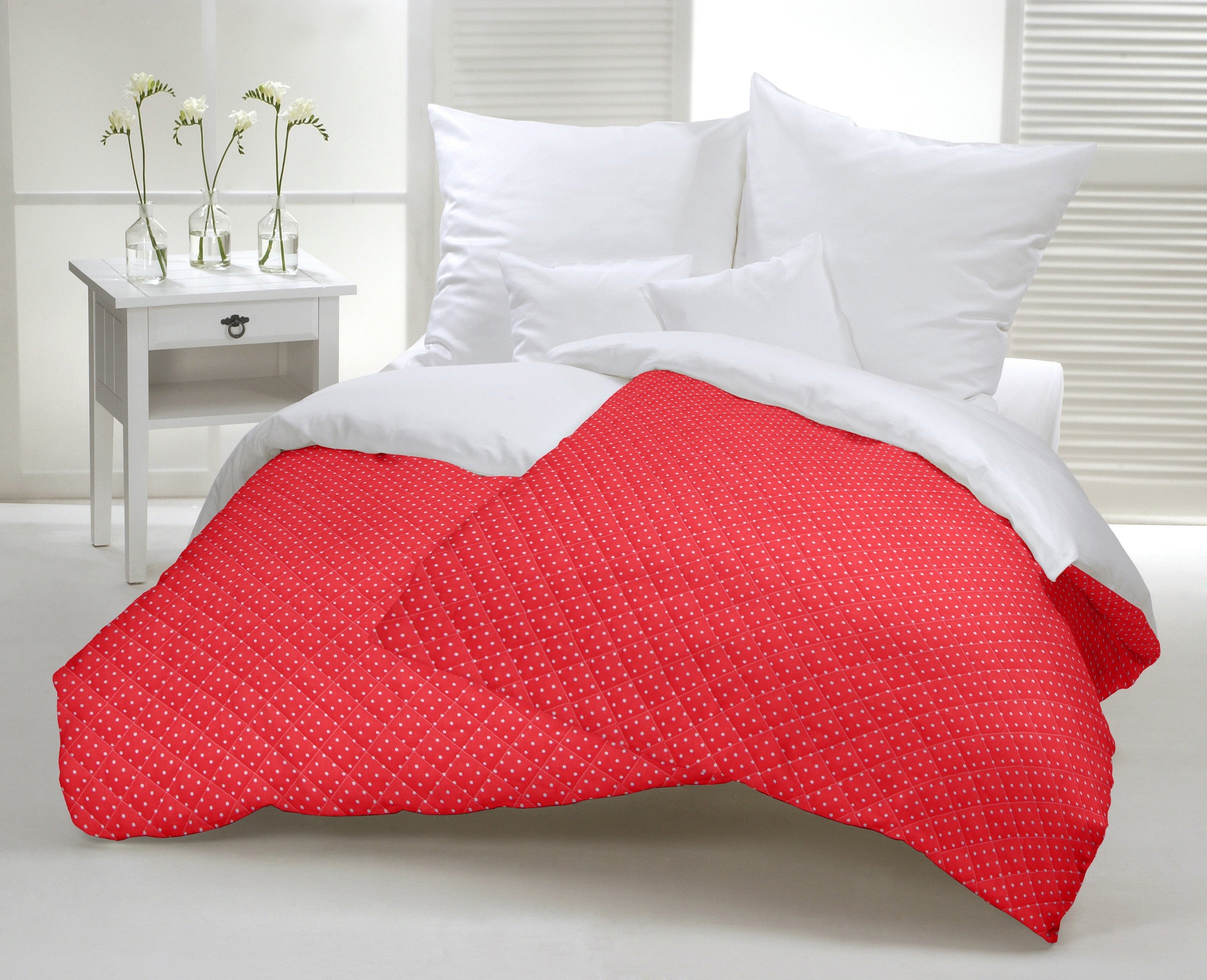 Acolchado Popelín Lunares Rojo - Ribes y Casals