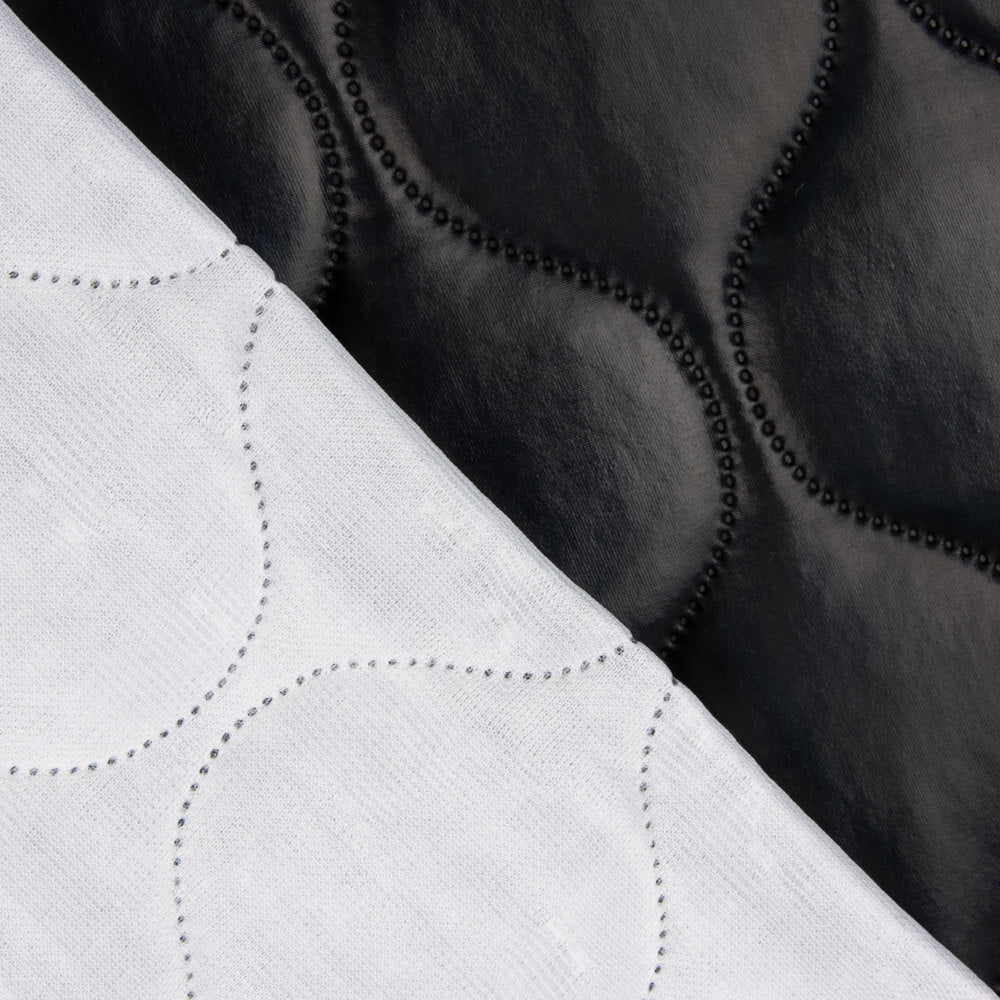 Acolchado Polipiel Geométrico Negro - Ribes y Casals