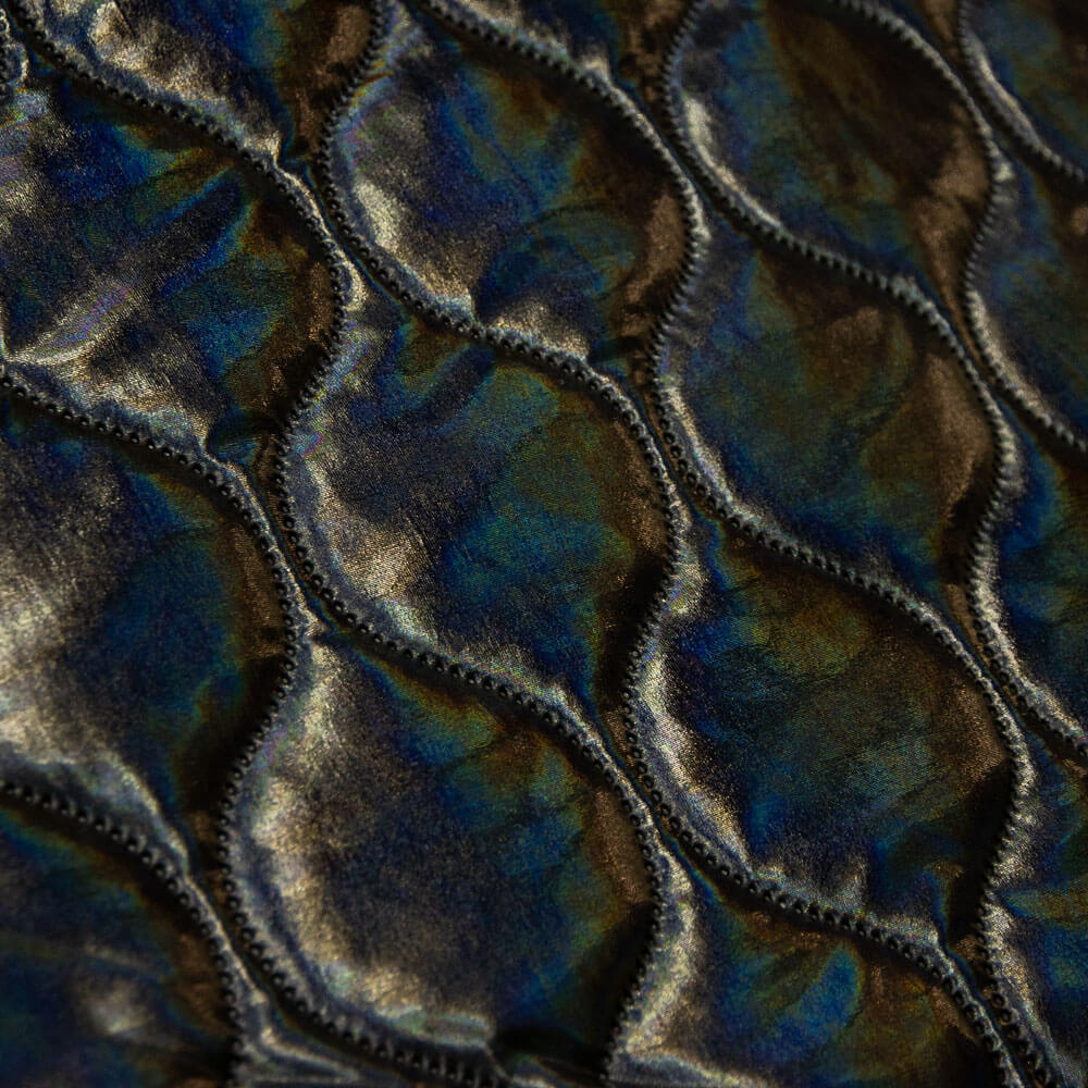 Acolchado Polipiel Geométrico Negro - Ribes y Casals