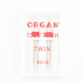 Agujas Organ Twin nº80 Pack 2 unidades - Ribes y Casals