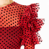 Tul Lycra Flocado Rojo - Ribes y Casals