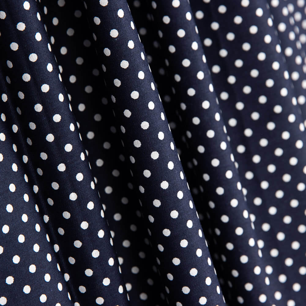 Popelín Algodón Lunarcitos Marino - Ribes y Casals