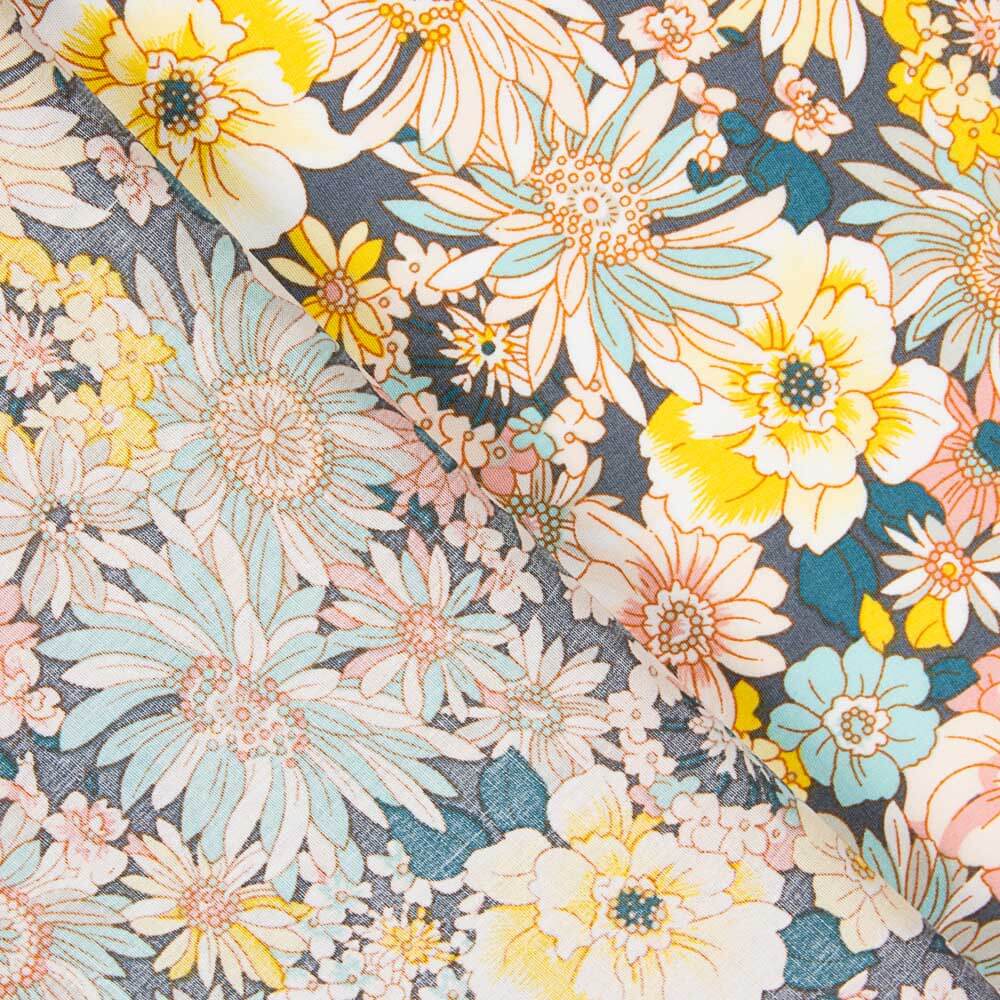 Retal Popelín Algodón Flor Silvestre Rosa 100x140 cm - Ribes y Casals