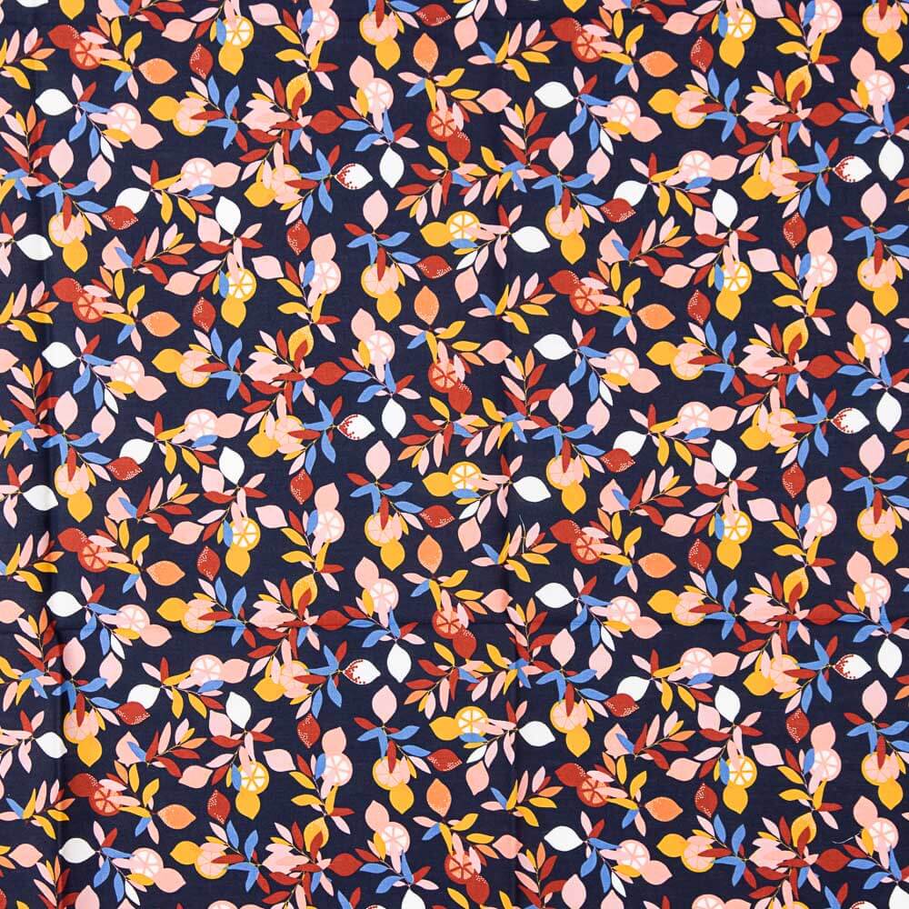 Popelín Algodón Limonero Marino - Ribes y Casals