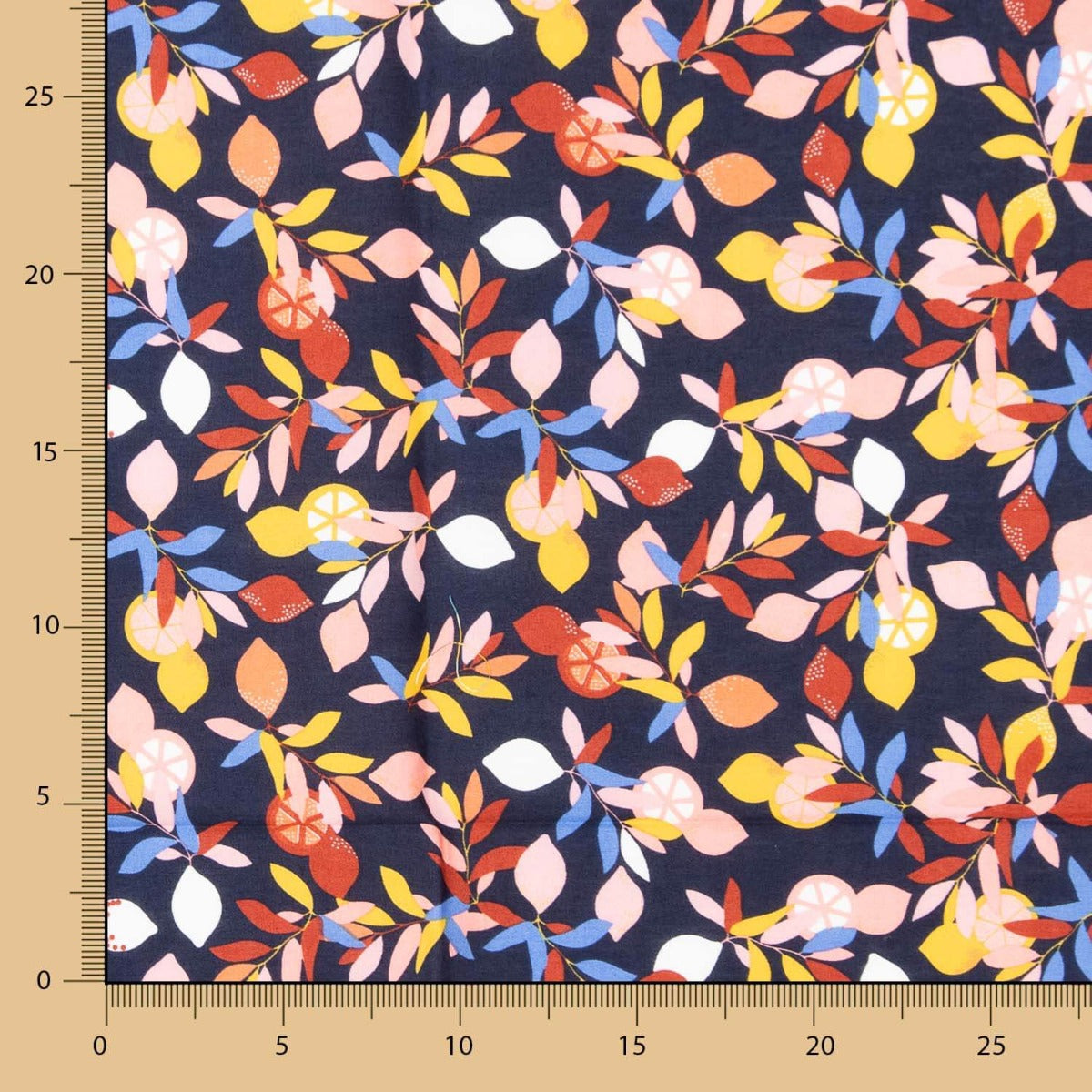 Popelín Algodón Limonero Marino - Ribes y Casals