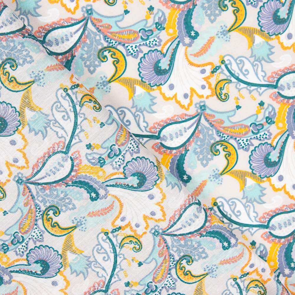 Popelín Algodón Cachemire Gris Perla - Ribes y Casals