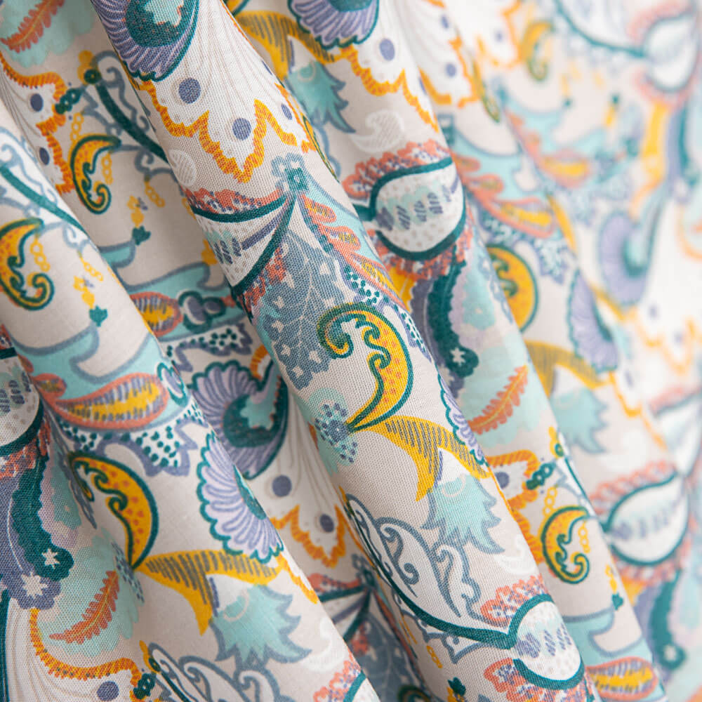 Popelín Algodón Cachemire Gris Perla - Ribes y Casals