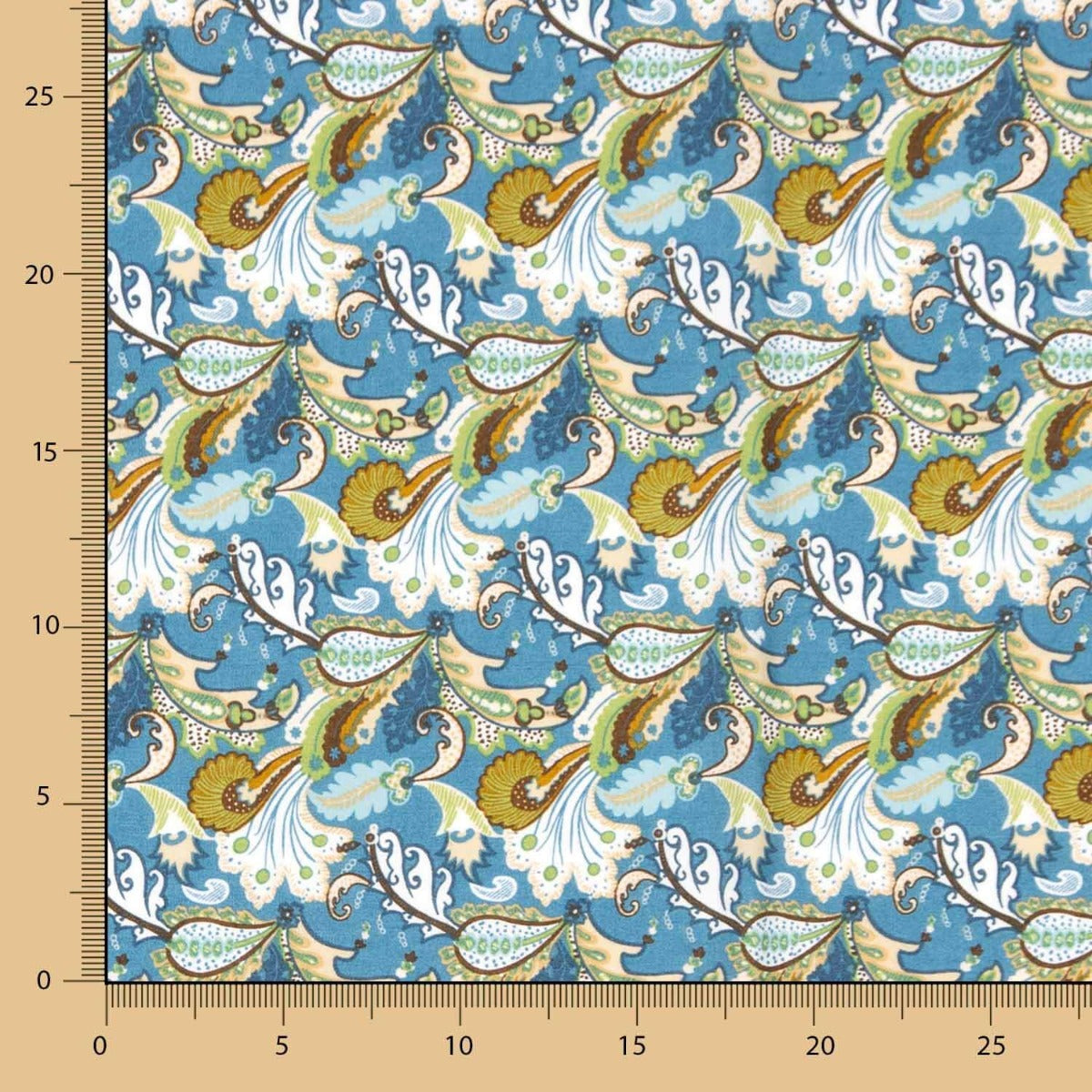 Popelín Algodón Cachemire Verde Oliva - Ribes y Casals