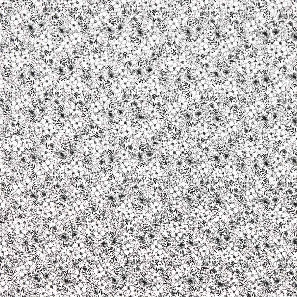 Popelín Algodón Flores Blanco - Ribes y Casals