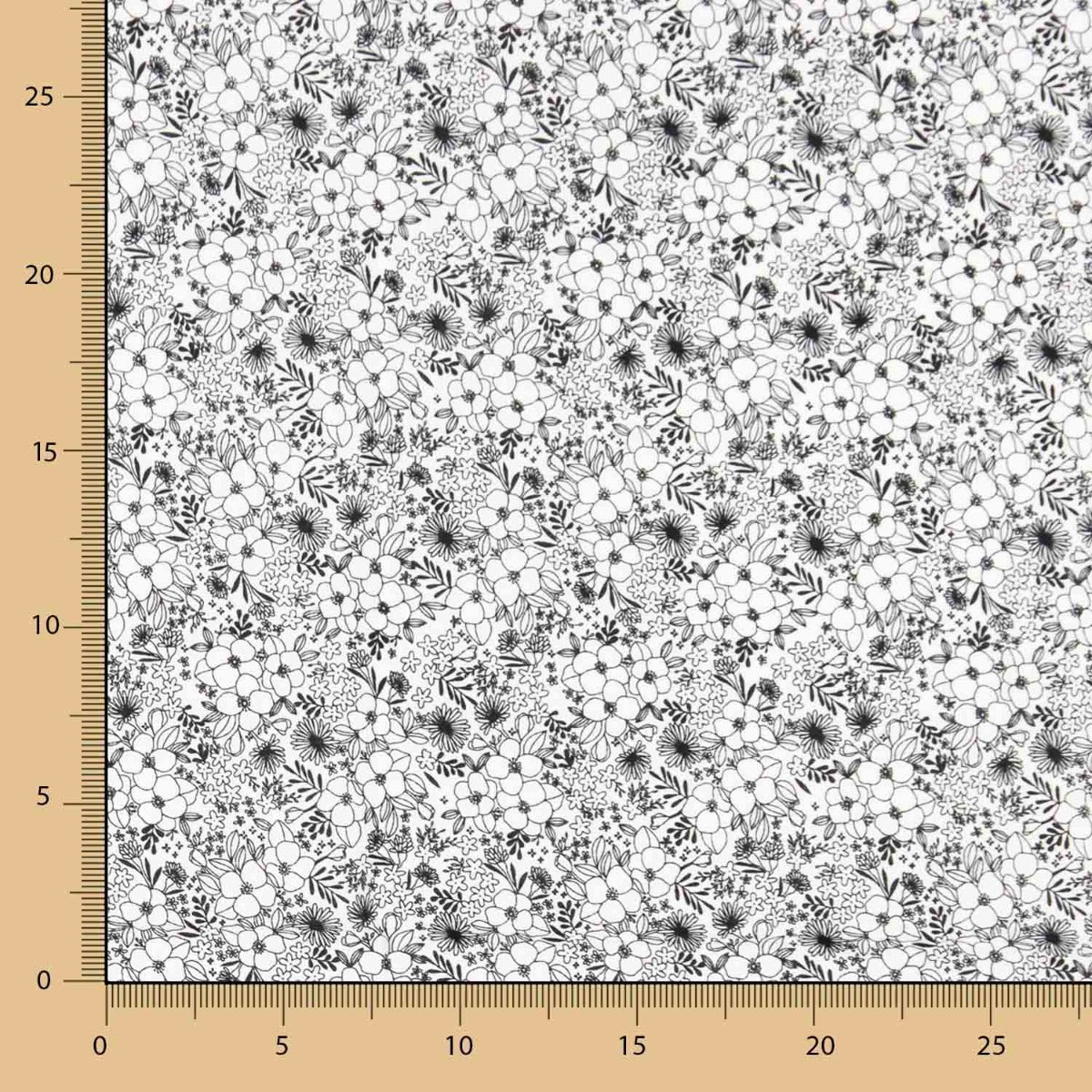 Popelín Algodón Flores Blanco - Ribes y Casals