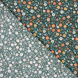 Algodón Antibacteriano Flores Verde - Ribes y Casals