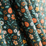 Algodón Antibacteriano Flores Verde - Ribes y Casals