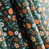 Algodón Antibacteriano Flores Verde - Ribes y Casals