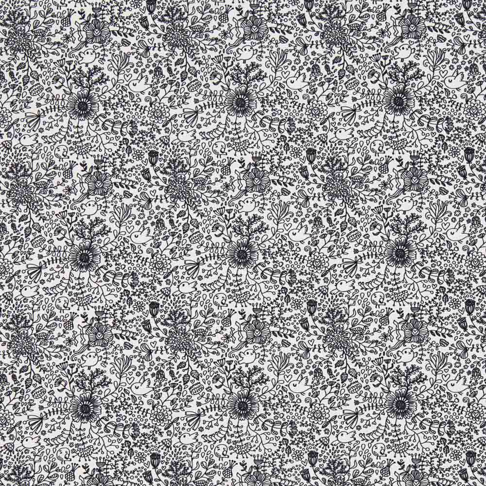 Algodón Bosque Mágico Negro - Ribes y Casals