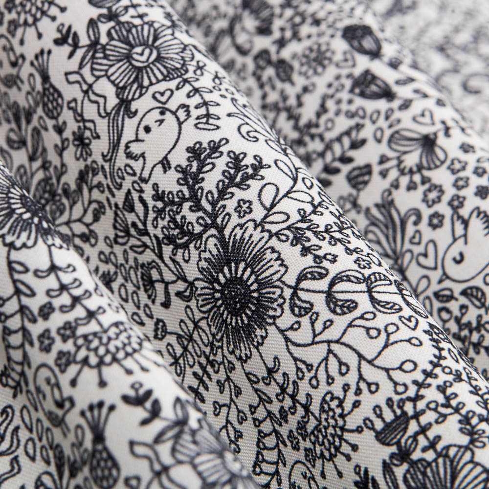 Algodón Bosque Mágico Negro - Ribes y Casals