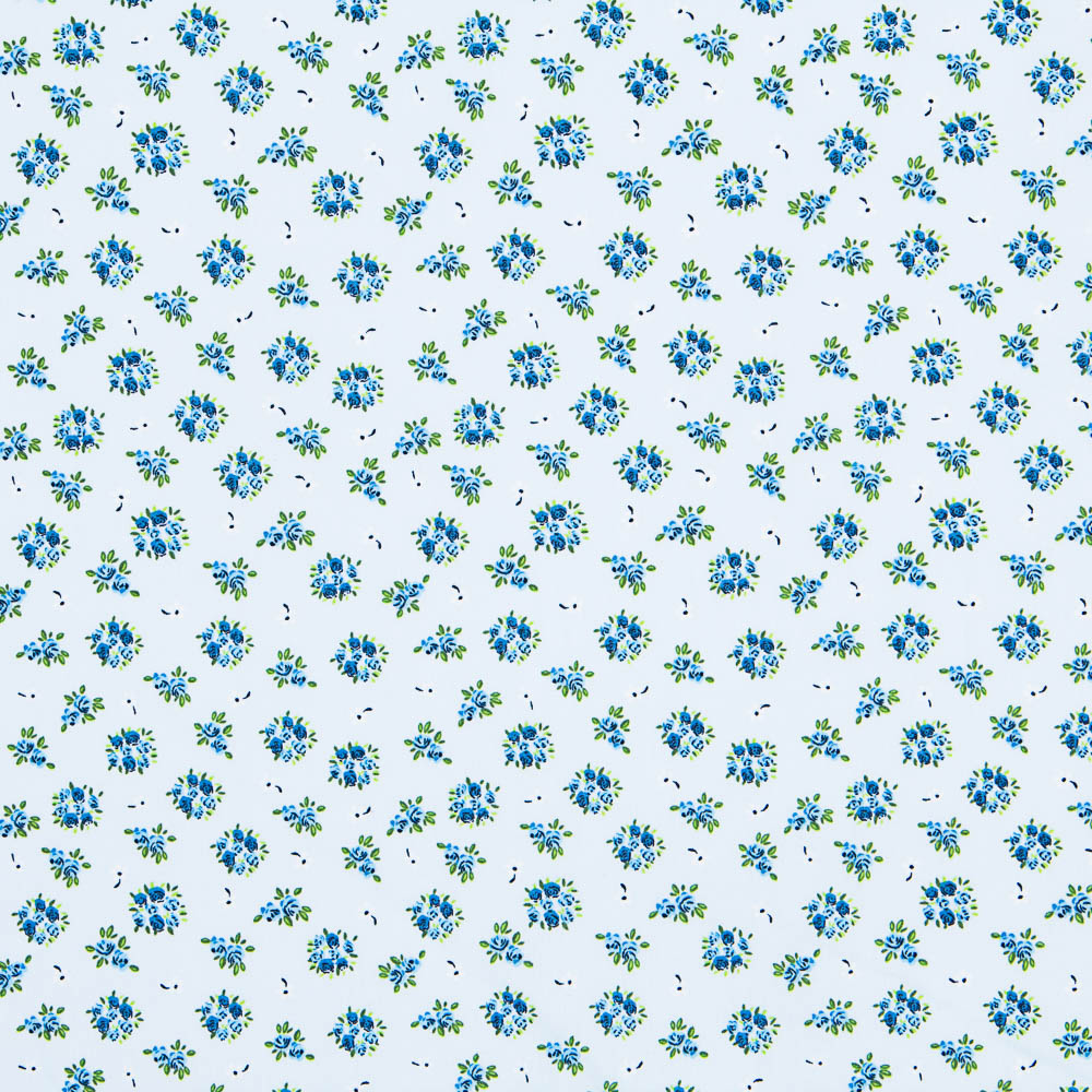 Algodón Bouquet Azul Claro - Ribes y Casals