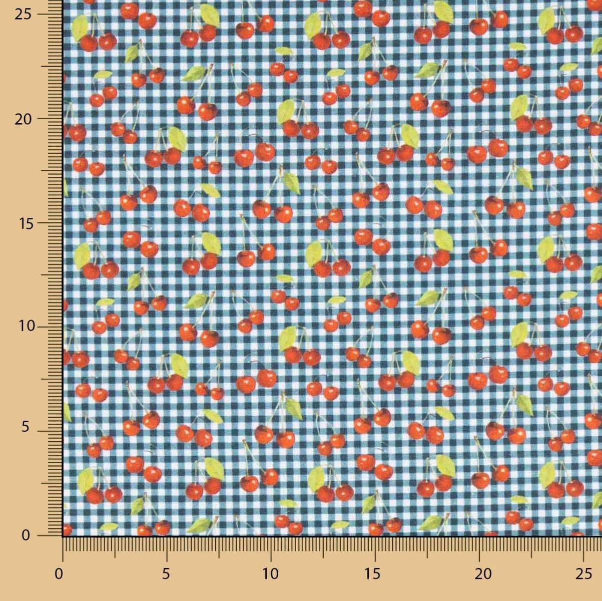 Patchwork Algodón Cereza Vichy Oscuro - Ribes y Casals