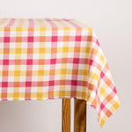 Manteleria Algodón Cuadros Rosa-Crema - Ribes y Casals