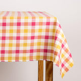 Manteleria Algodón Cuadros Rosa-Crema - Ribes y Casals