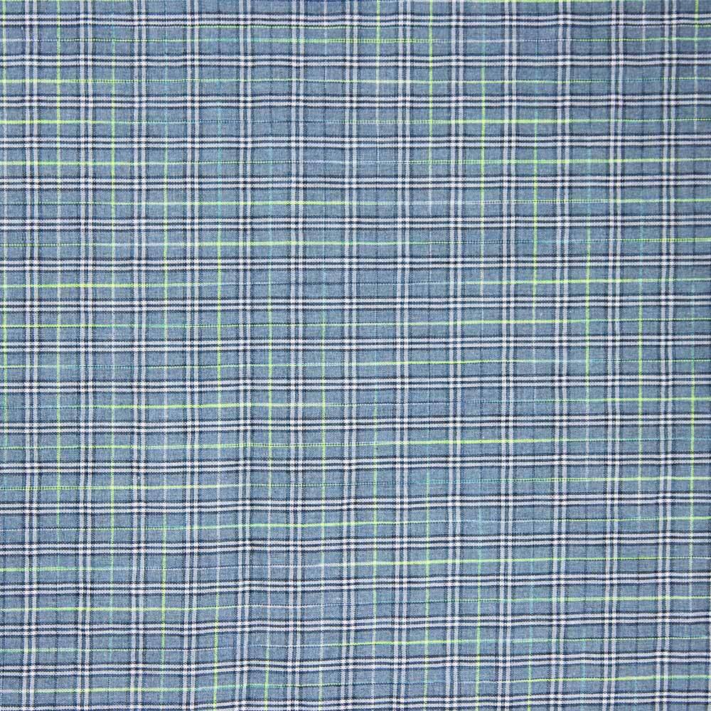 Algodón Seersucker Cuadro Mini Azul - Ribes y Casals